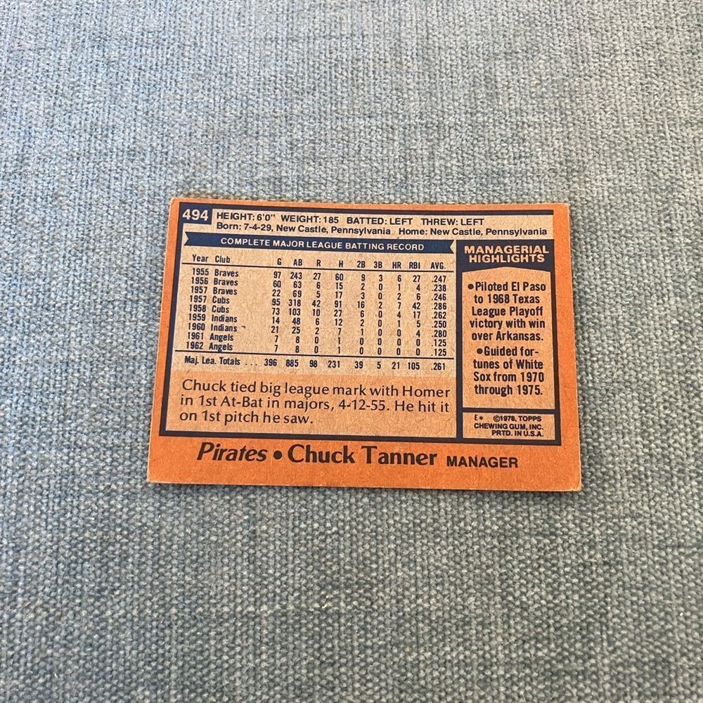 1978 Topps Pittsburgh Pirates Baseball Card Trading Card - Picture 2 of 2